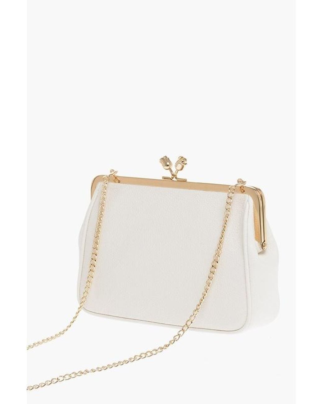 Moschino Metallic Logo-Print Clutch Bag
