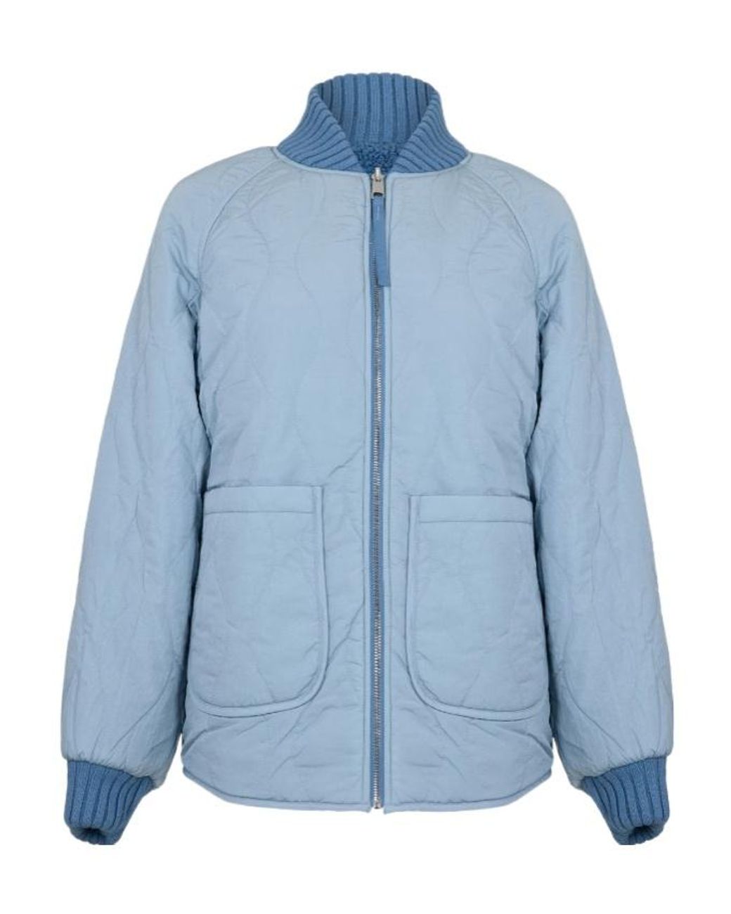 Varley Blue Serina Reversible Quilt Jacket
