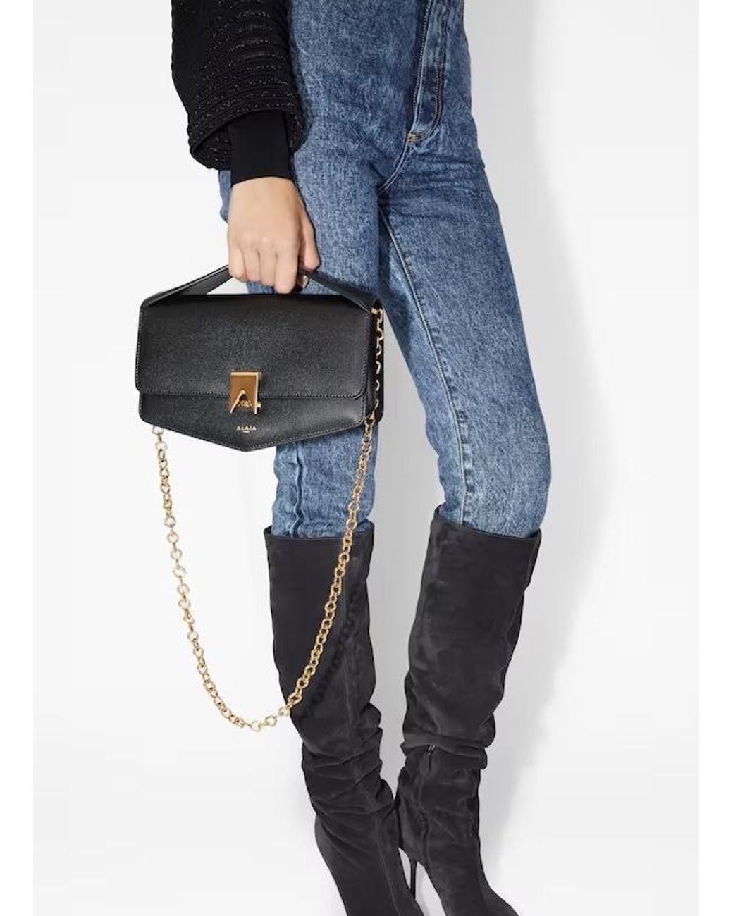 Alaïa Black Alaïa Le Papa East West Small Crossbody Bag