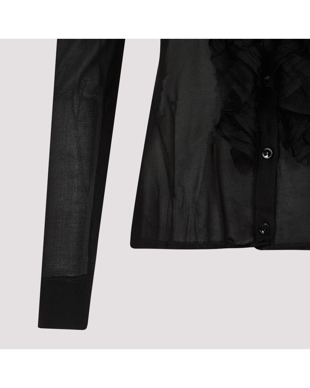 Tom Ford Black Ruffle Knit Shirt
