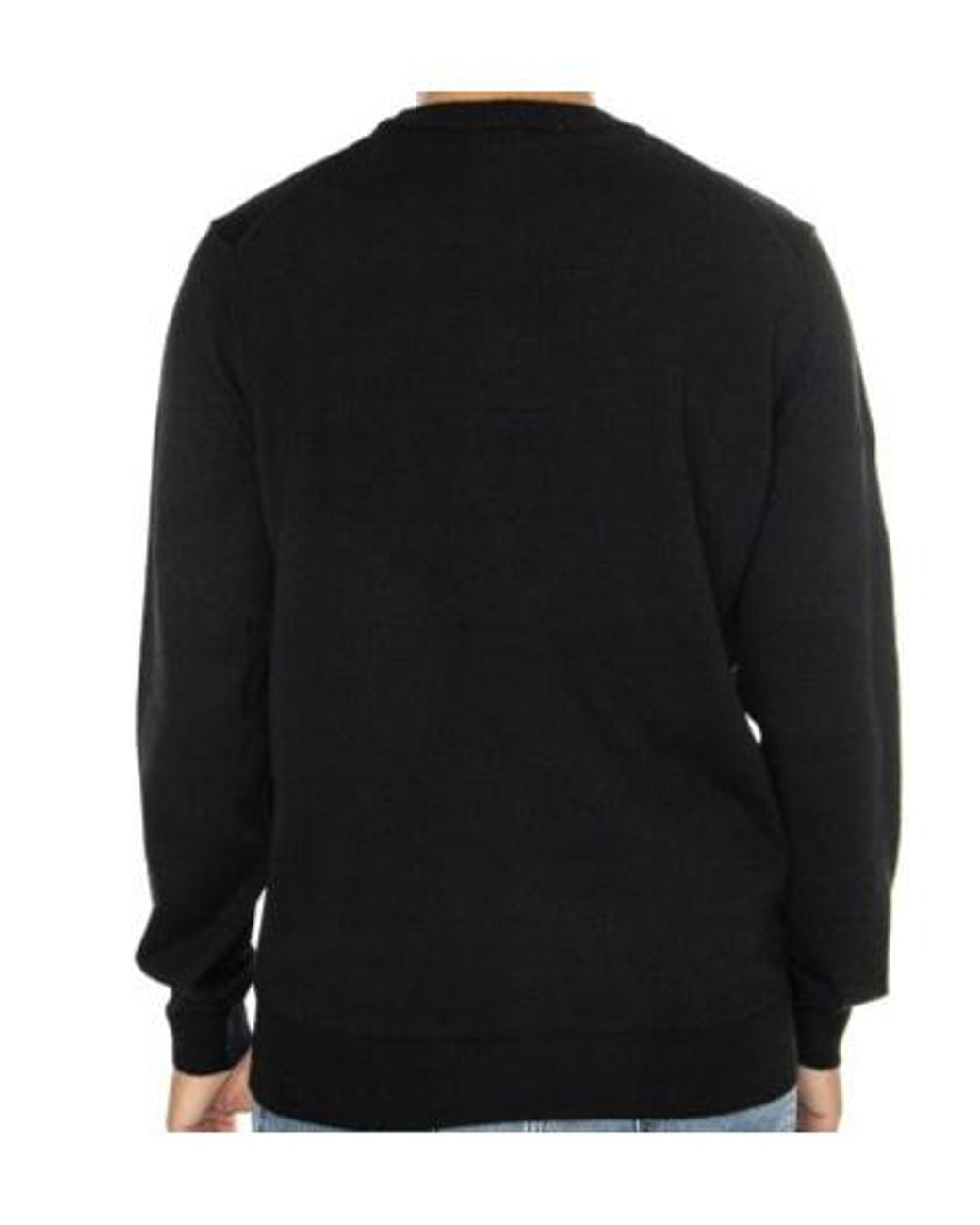 Lacoste Black Logo-Embroidered Crewneck Knitted Jumper for men