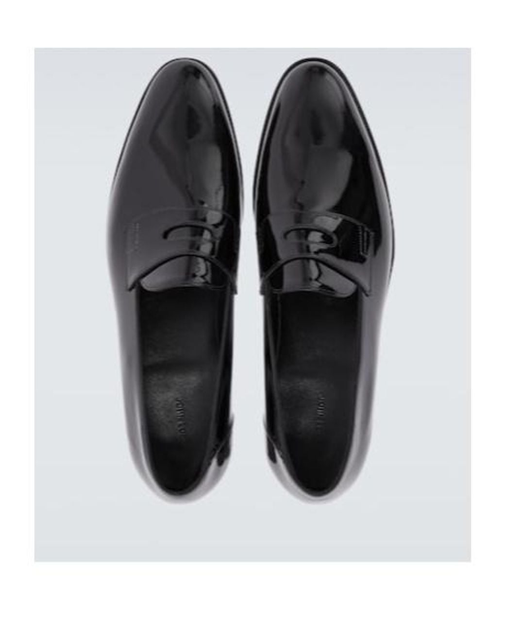 John Lobb Black Jamie Patent Leather Penny Loafers for men