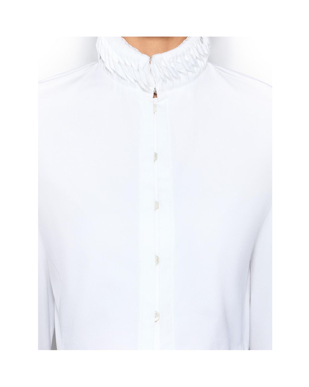 Alaïa White Alaïa Poplin Cropped Blouse