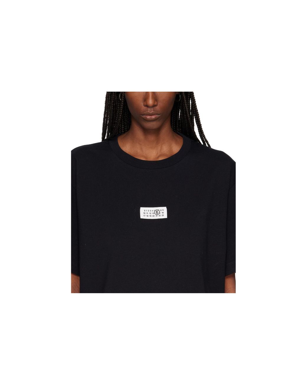 MM6 by Maison Margiela White Numeric Logo Engraved Hoop Earrings for men
