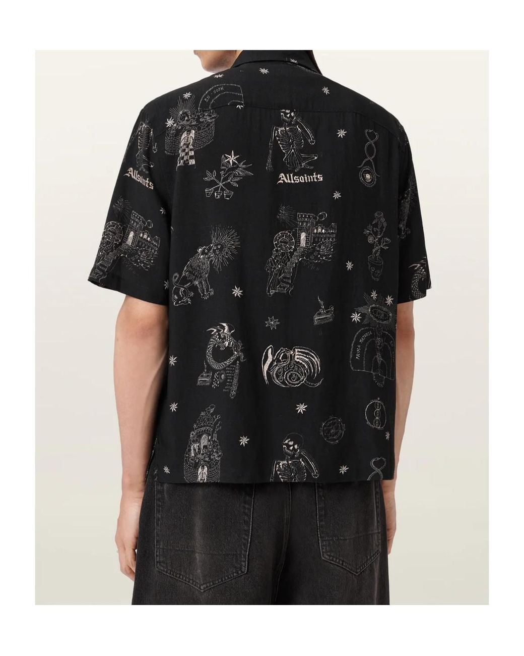 AllSaints Black Printed Terra Shirt for men