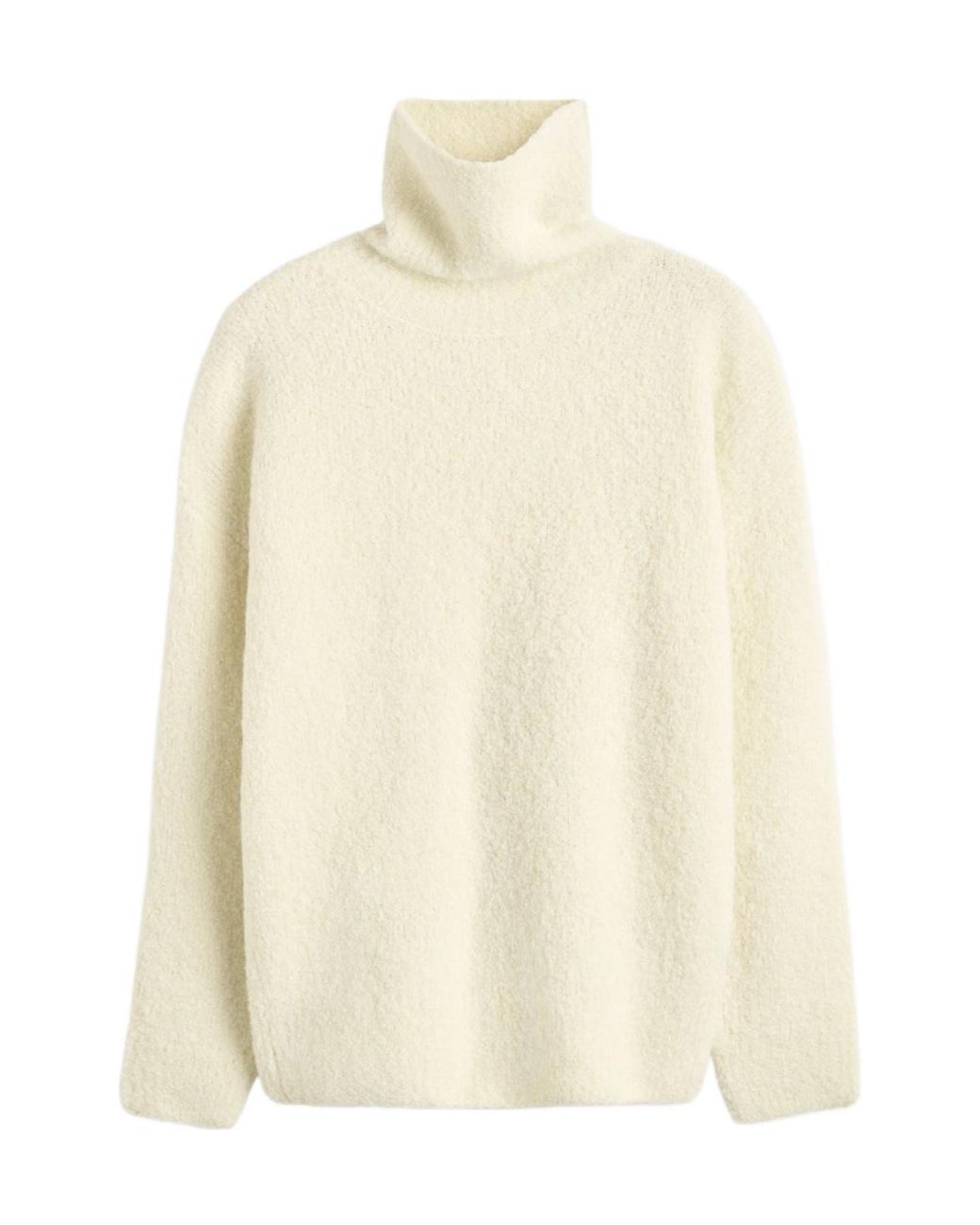 Totême White Totême Bouclé Turtleneck Jumper