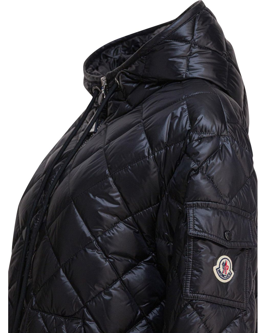 Moncler Black Camicia Zip-Up Quilted Jacket