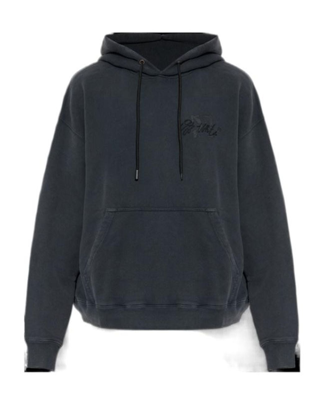 Off-White c/o Virgil Abloh Blue Drawstring Long-Sleeved Hoodie for men