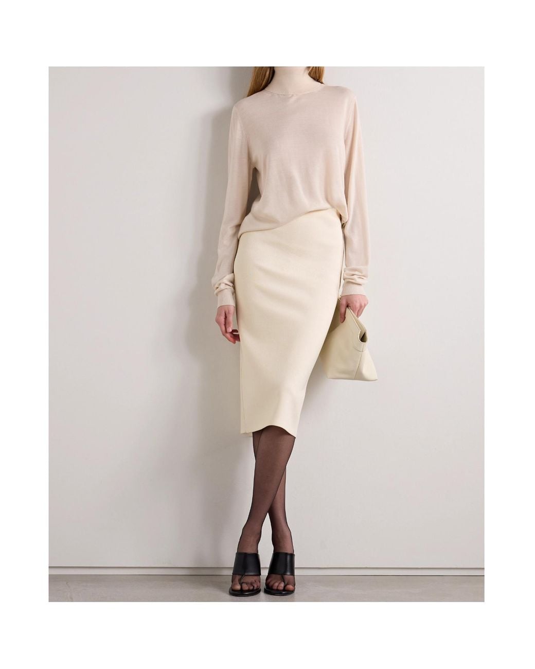 The Row White Hodette Mid-Length Skirt