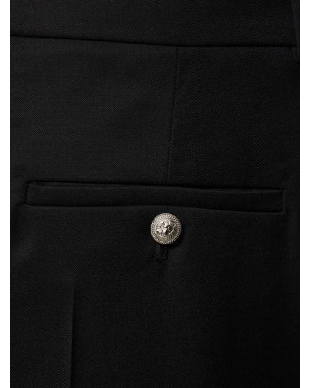 Balmain Black Button Details Casual Pants for men