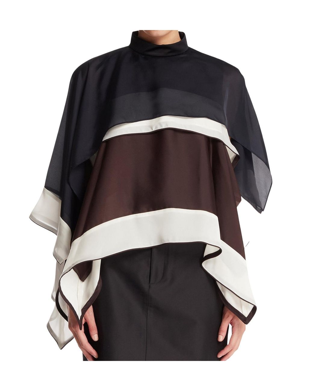 Sacai Black Draped Blouse