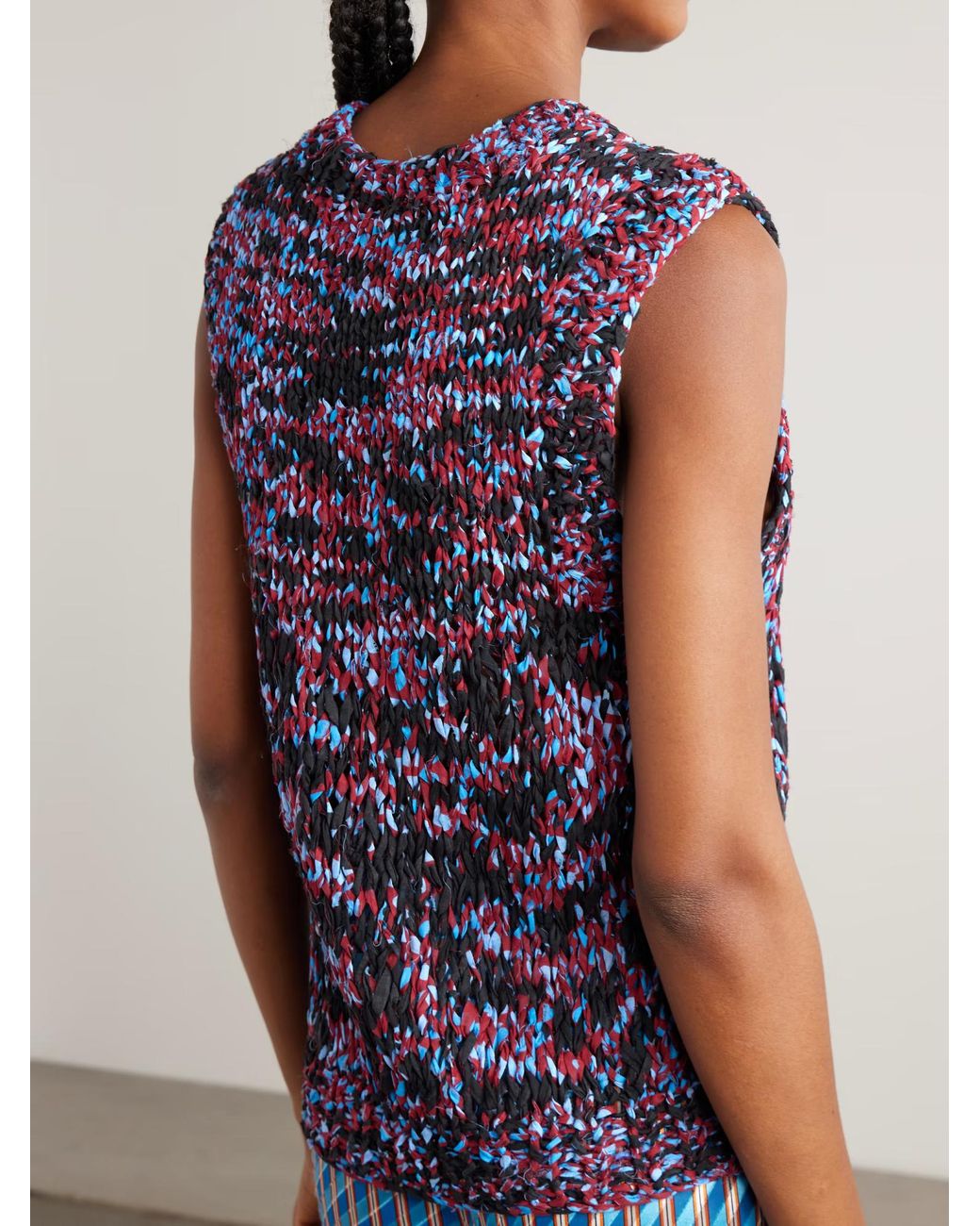 Dries Van Noten Blue Crew Neck Knitted Vest