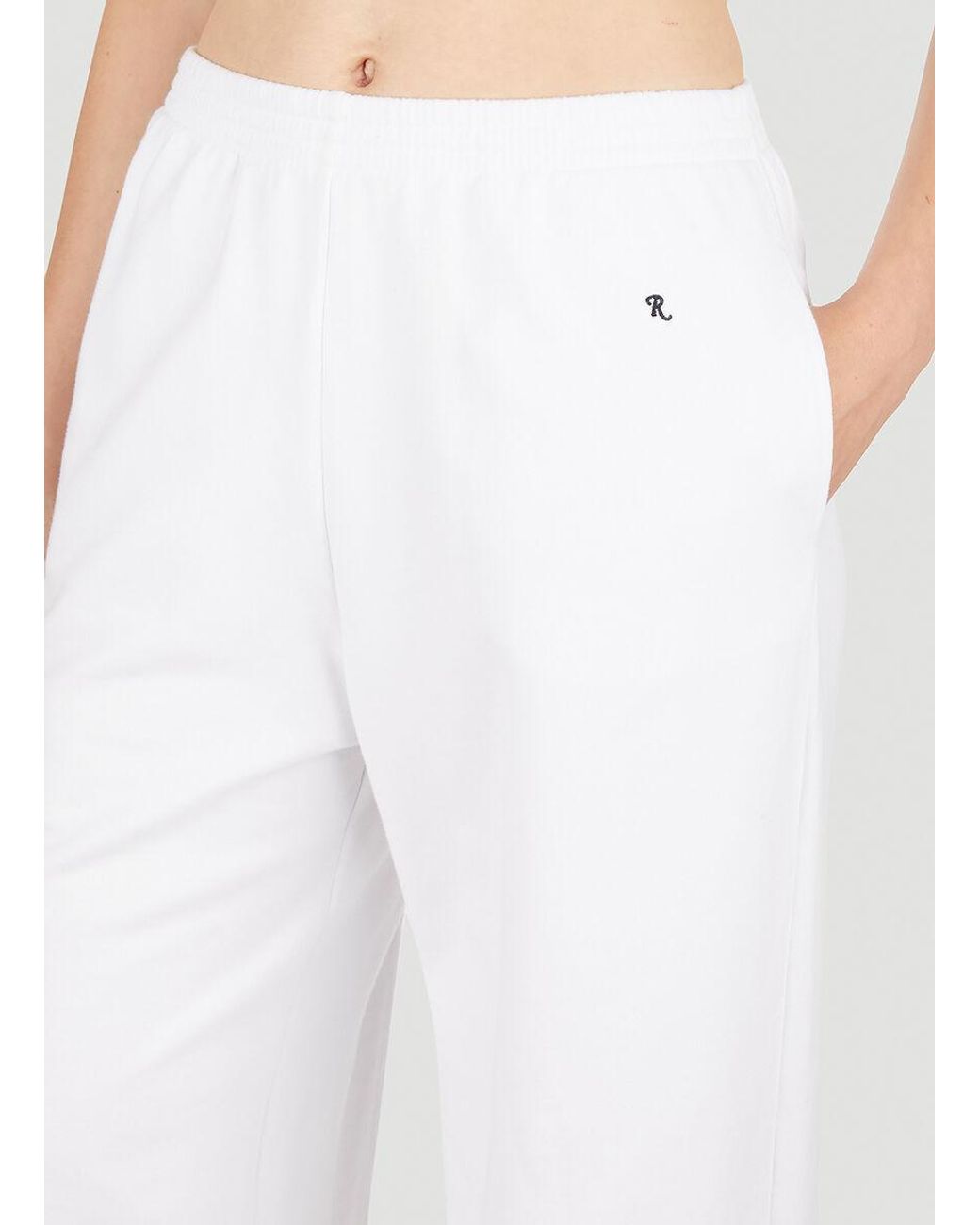 Raf Simons White Wide-Leg Track Pants