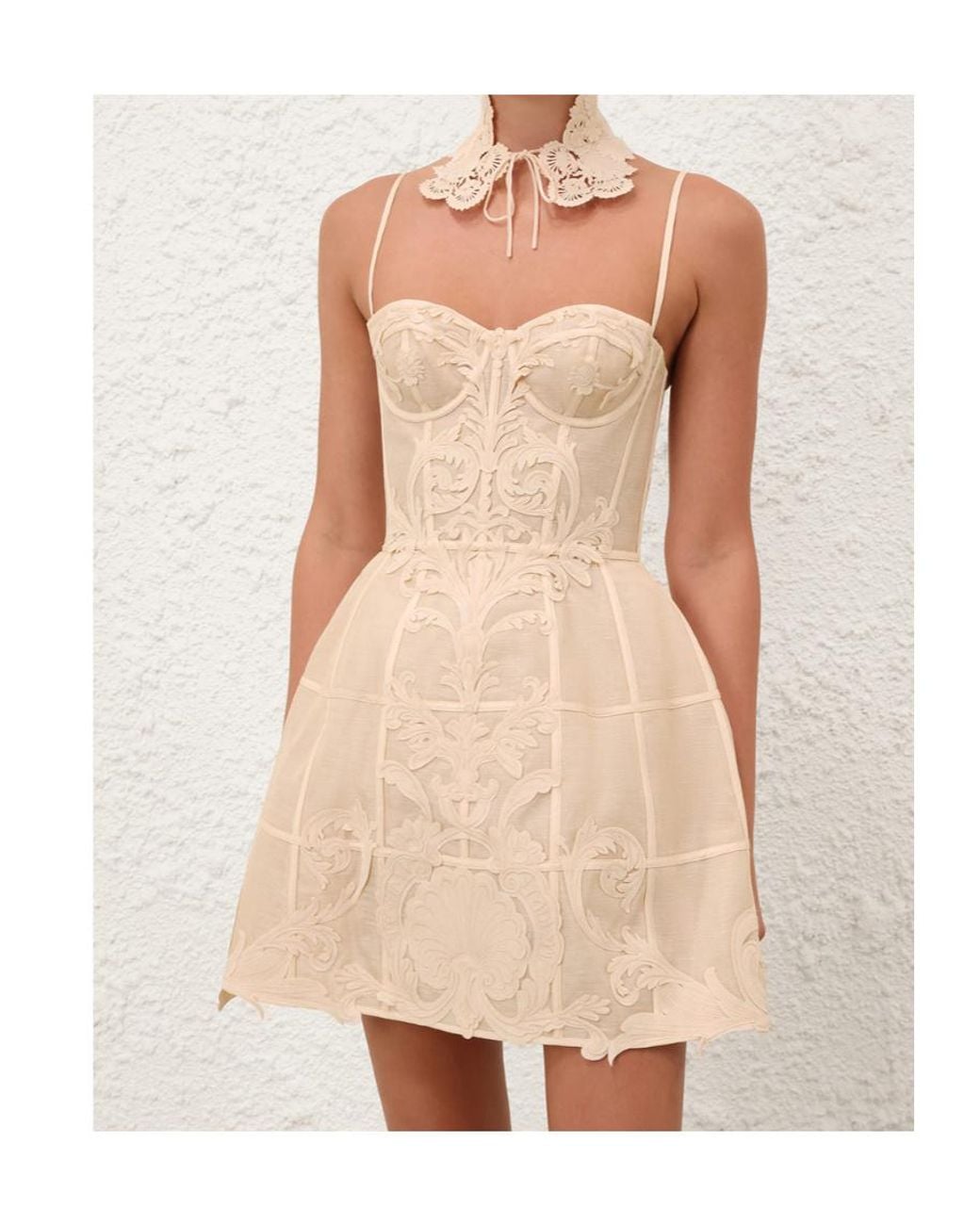 Zimmermann White Rebellion Filigree Mini Dress