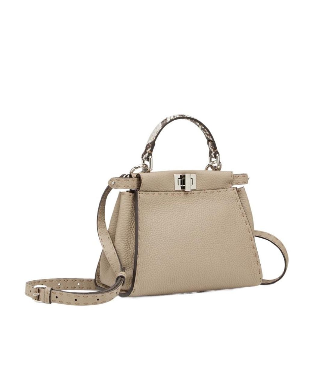 Fendi Natural Dove Selleria Bag With 1048 Hand-Sewn Topstitches