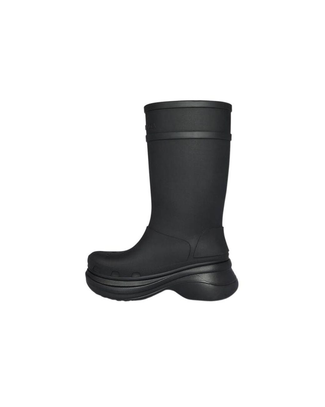 Balenciaga Black X Crocs Logo Debossed Boots