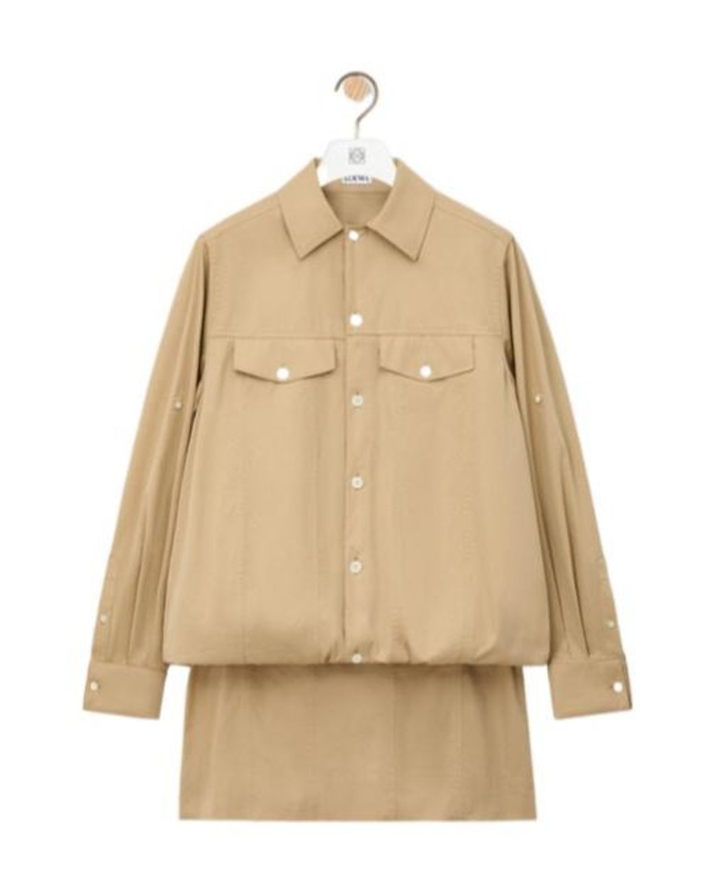 Loewe Natural Button-Up Layered-Effect Dress