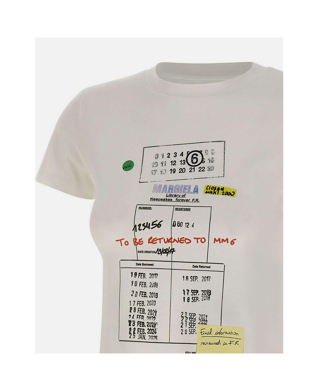 MM6 by Maison Margiela White Graphic Print Crewneck T-Shirt
