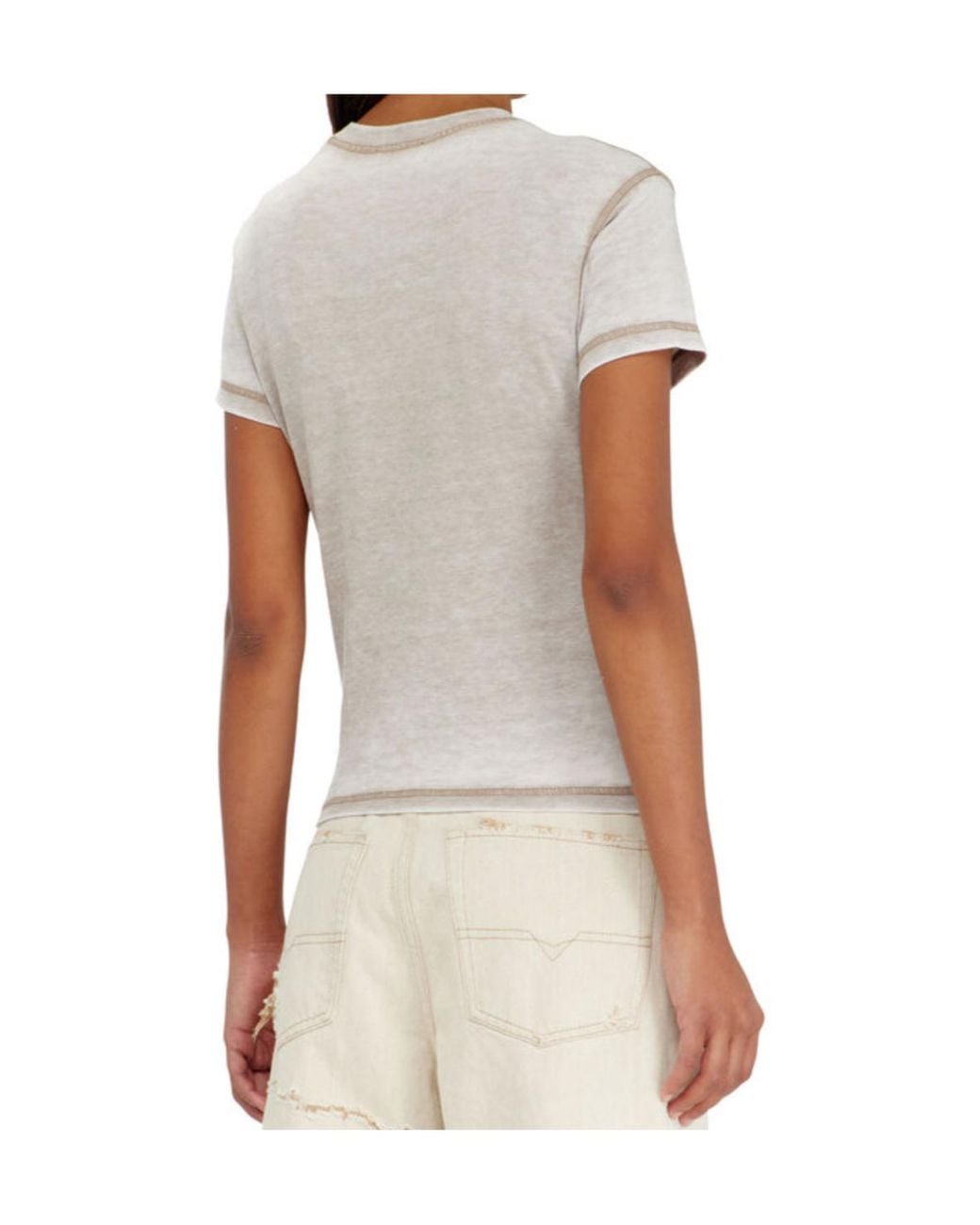 DIESEL White T-Ila-Aa1 Stud Logo T-Shirt