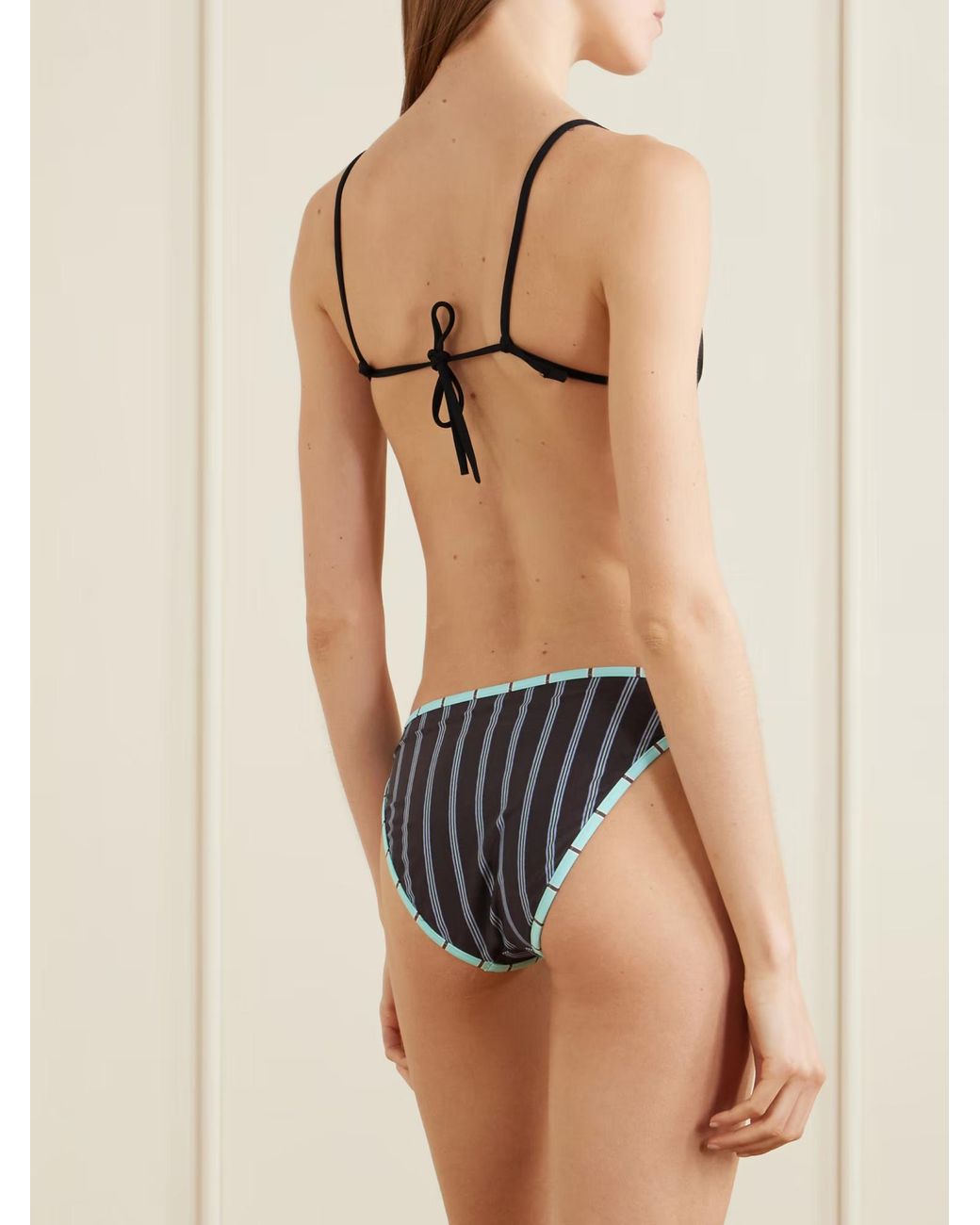 Staud Blue Coto Striped Bikini Briefs