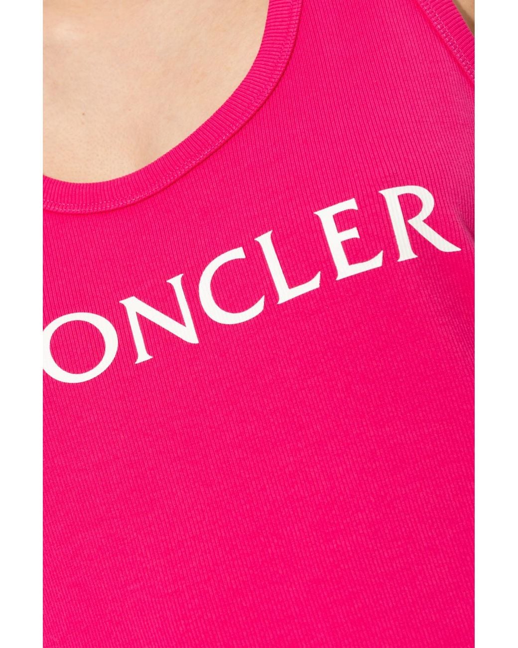 Moncler Pink Logo Tank Top