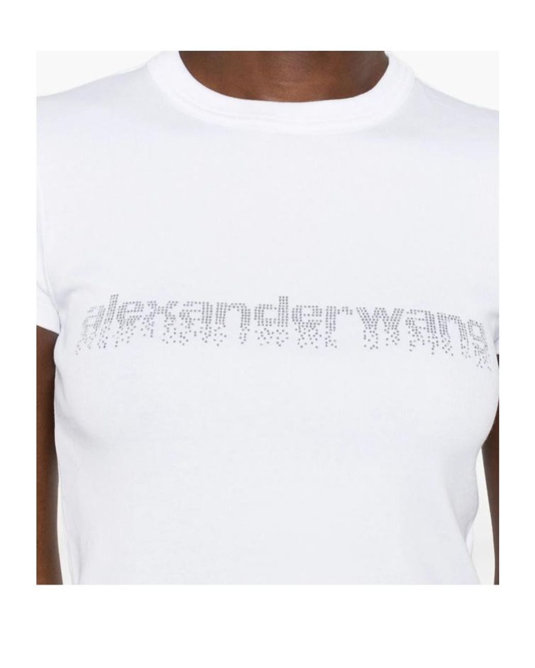 Alexander Wang White Logo-Embellished Crewneck T-Shirt