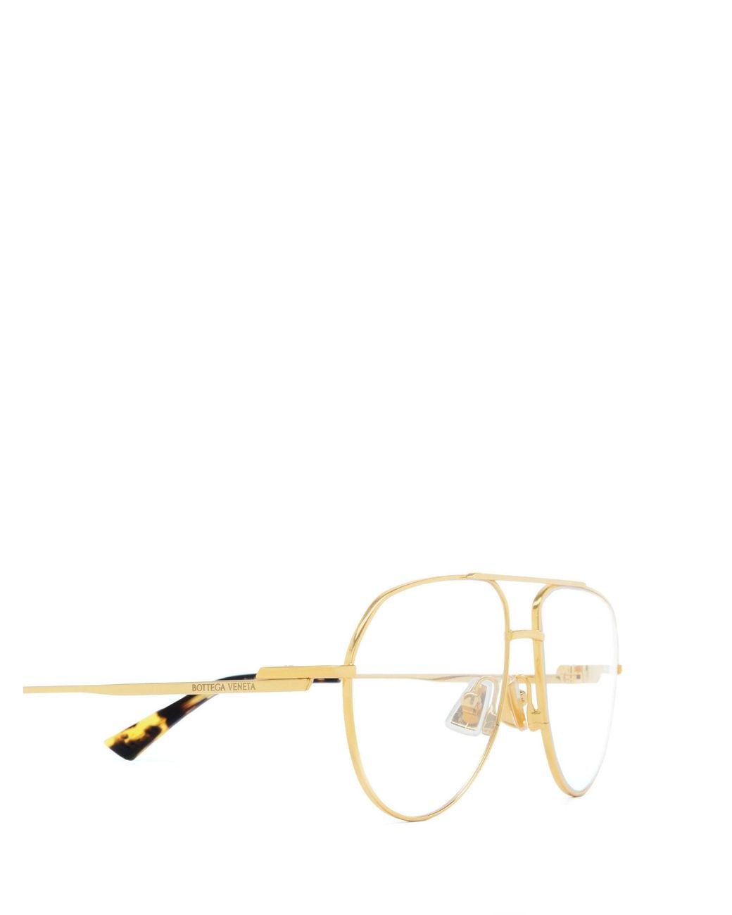 Bottega Veneta White Eyewear Aviator Glasses And Frames for men