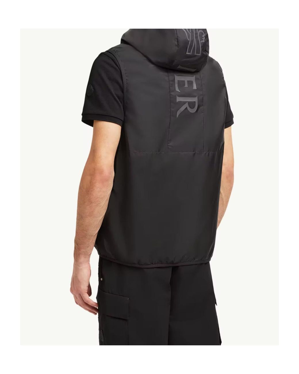 Moncler Black Moretan Hooded Vest for men