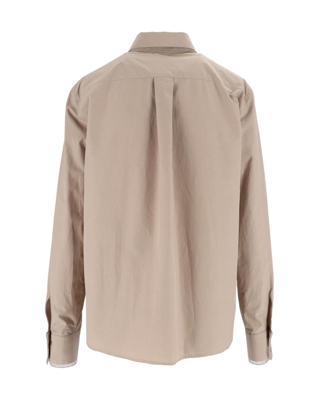Fabiana Filippi Natural Button-Up Long-Sleeved Shirt