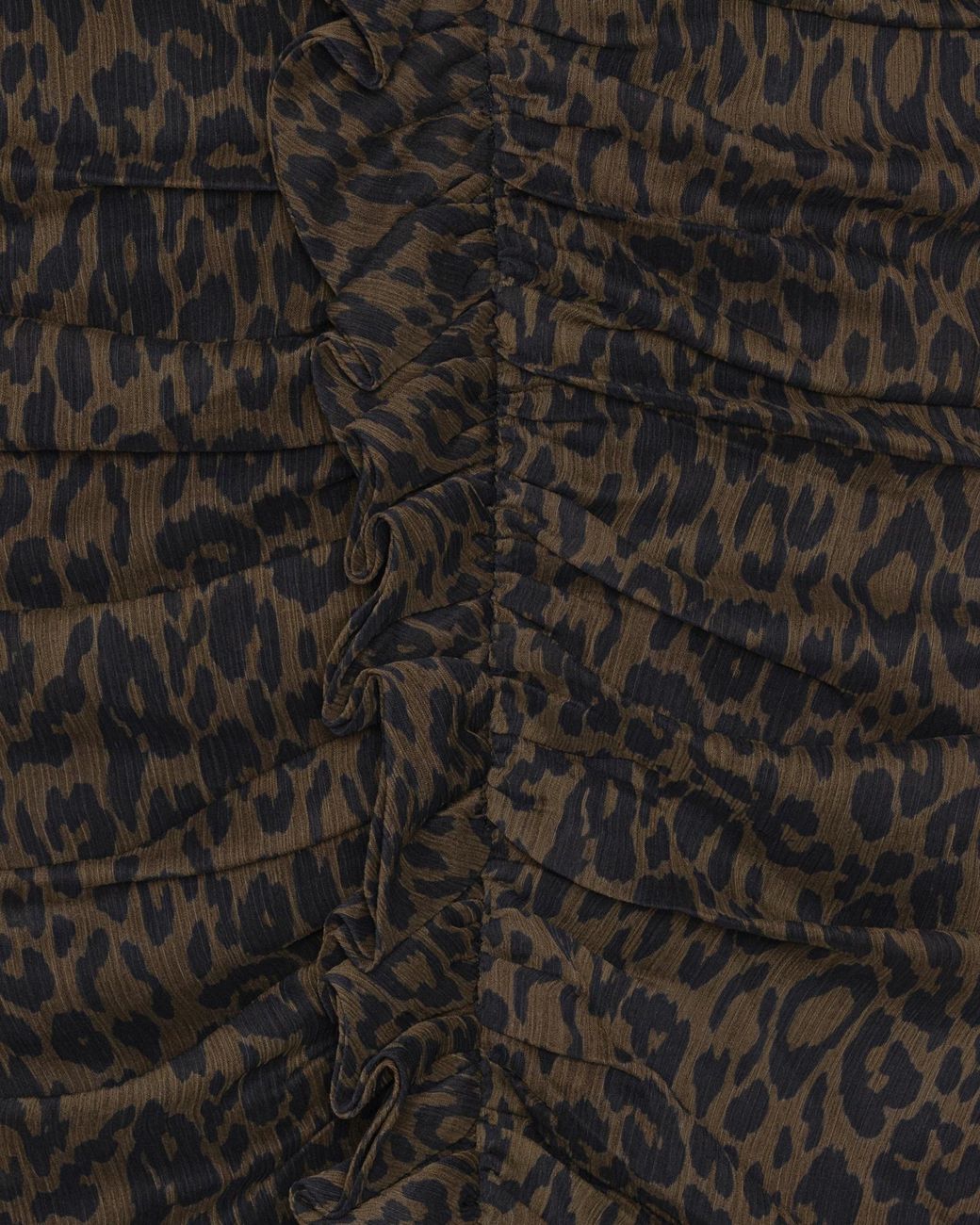 ROTATE BIRGER CHRISTENSEN Black Ruched Midi Leopard Dress