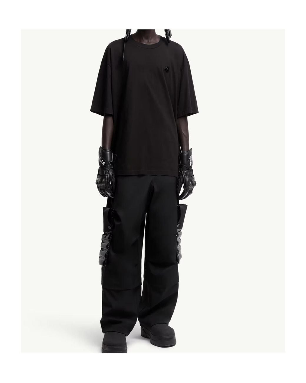 Moncler Black X Asap Rocky Logo Patch Crewneck T-Shirt for men