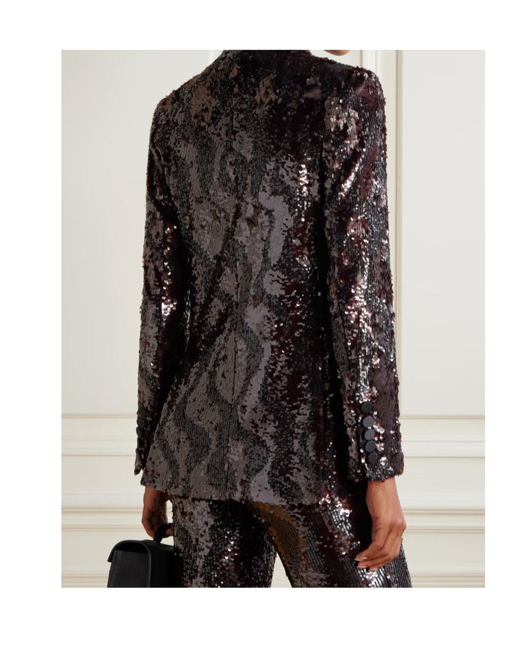 Veronica Beard Black Sevyn Sequined Satin Jacket