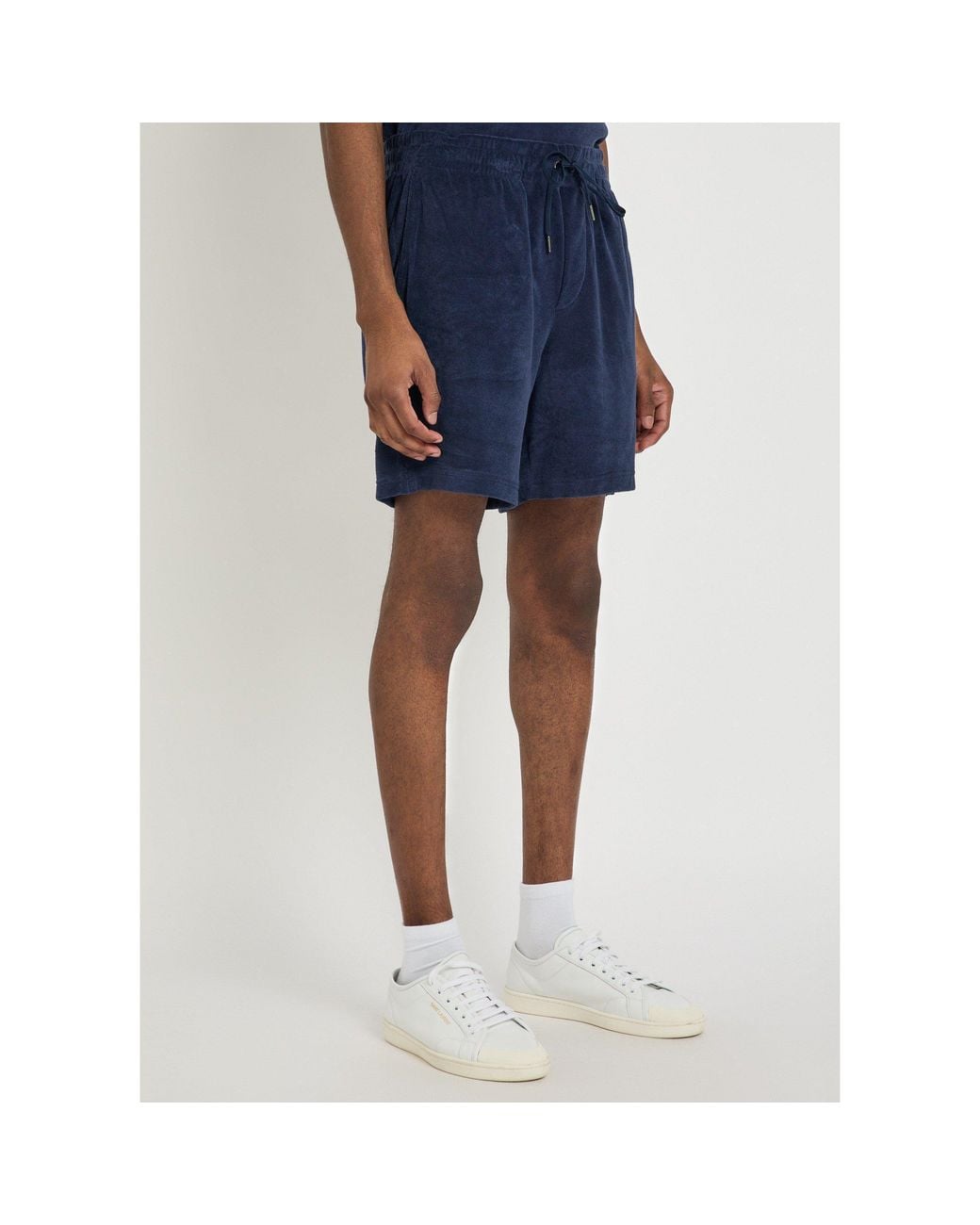 Polo Ralph Lauren Blue Terry Loop Drawstring Shorts for men