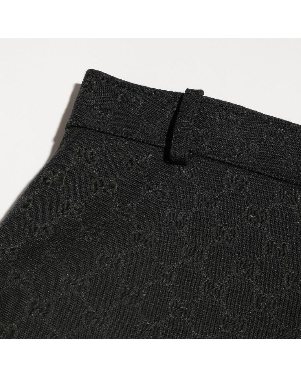 Gucci Black Gg Cotton Blend Midi Skirt