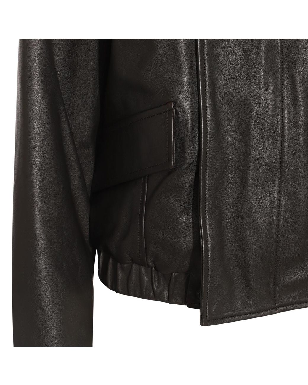 Lemaire Black Relaxed Fit Leather Blouson