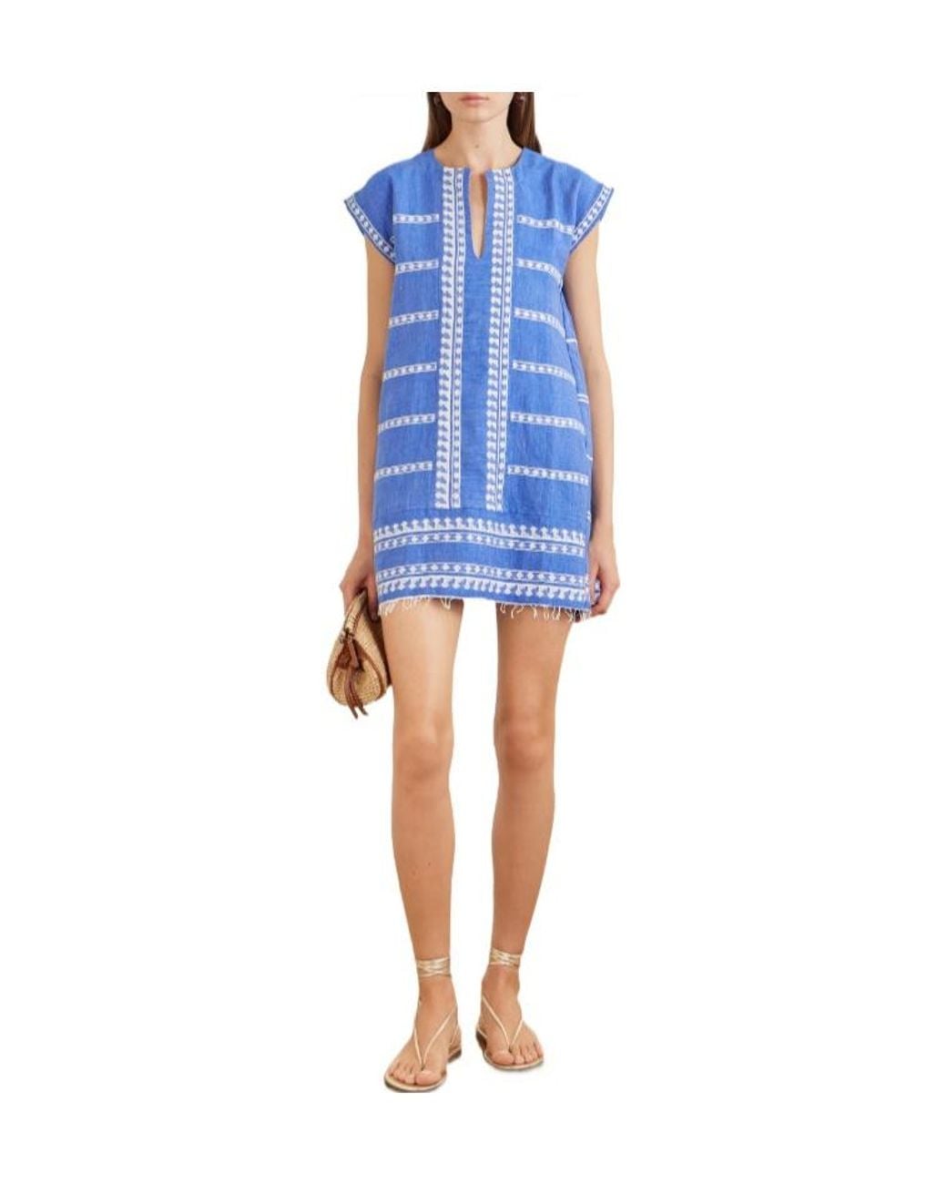 Lemlem Blue Cotton-Gauze Coverup