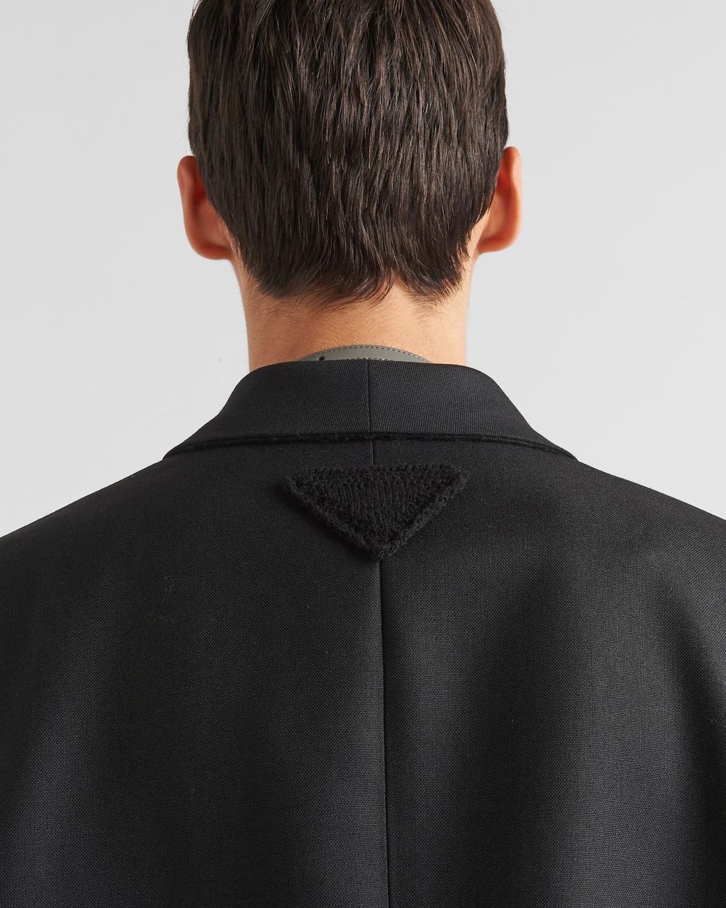 Prada Black Wool Long-Sleeve Blazer for men
