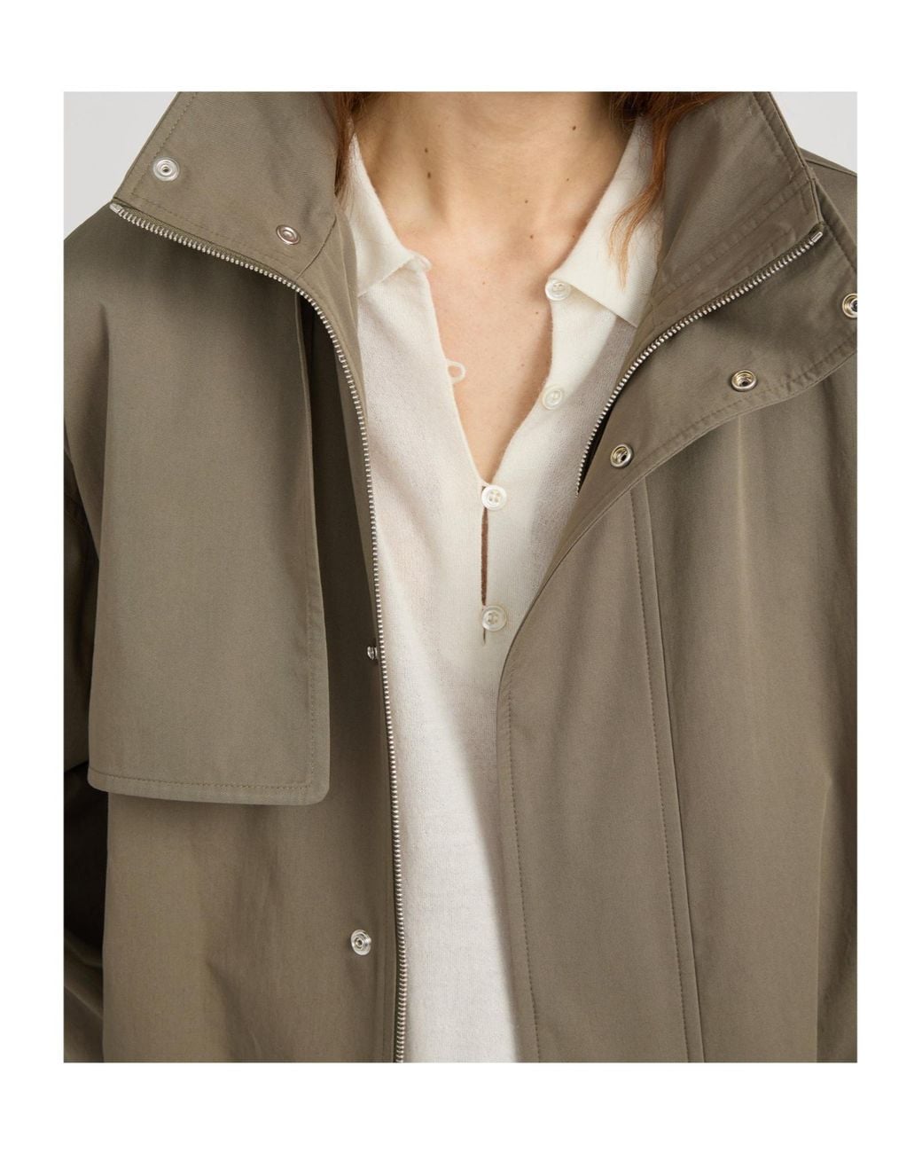 FRAME Natural Storm-Flap Belted Jacket
