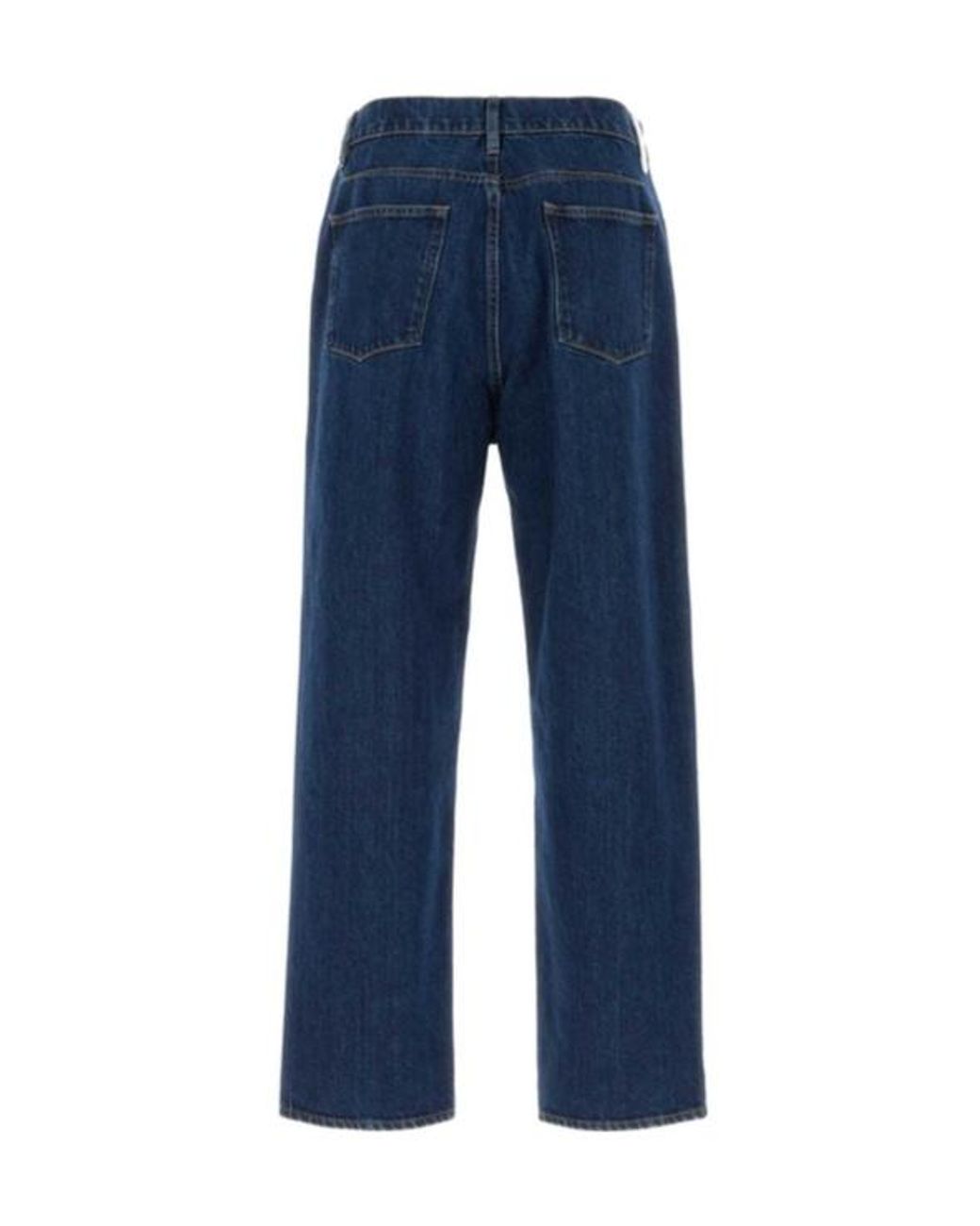 Jil Sander Blue Treated Straight-Leg Jeans for men