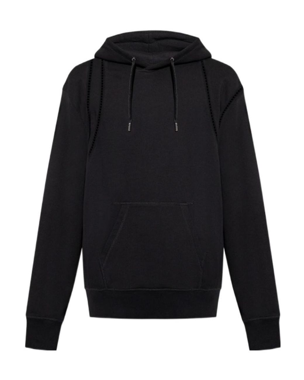 McQueen Blue Cut-Out Detailed Drawstring Hoodie for men