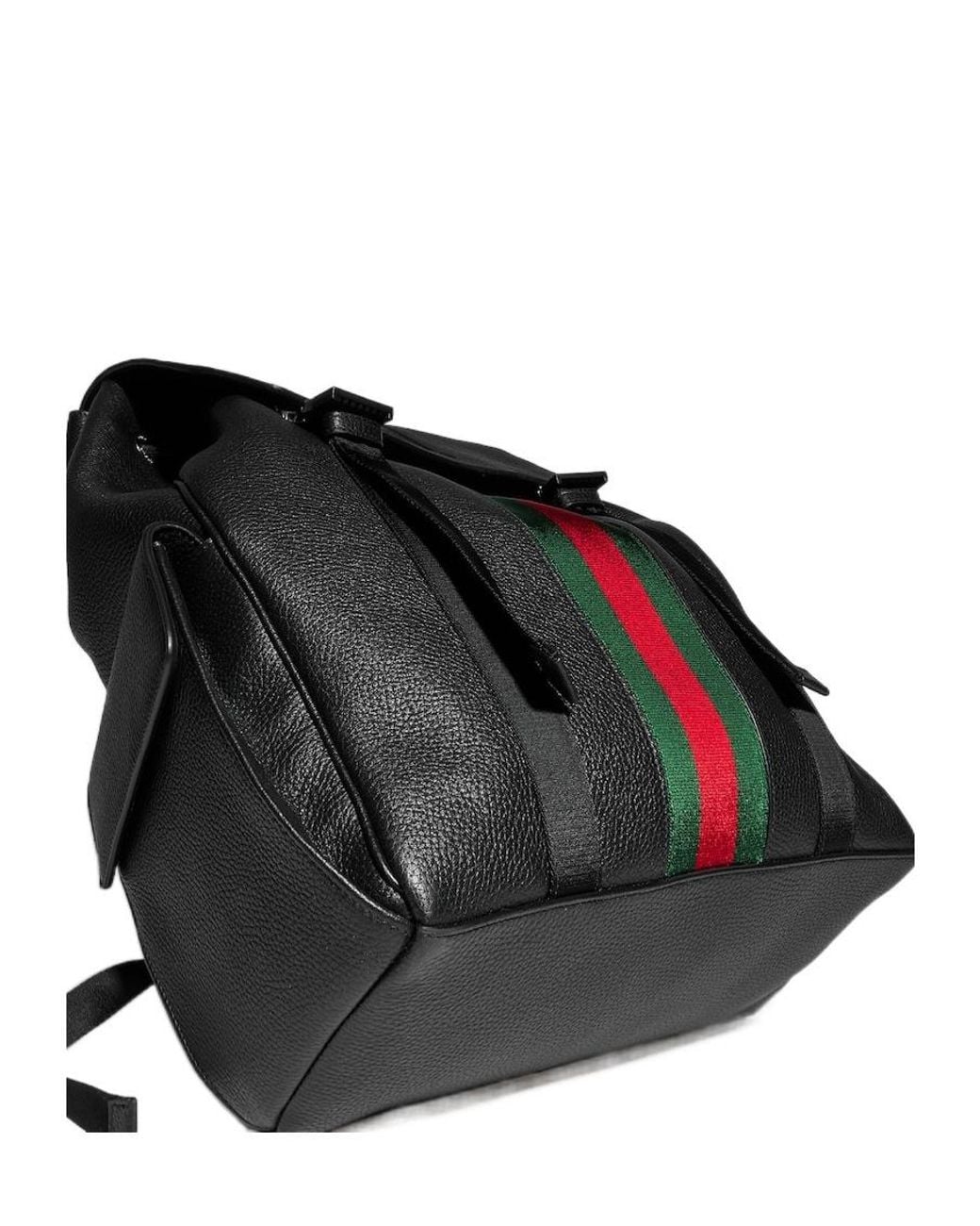 Gucci Black Web Trademark Medium Backpack for men