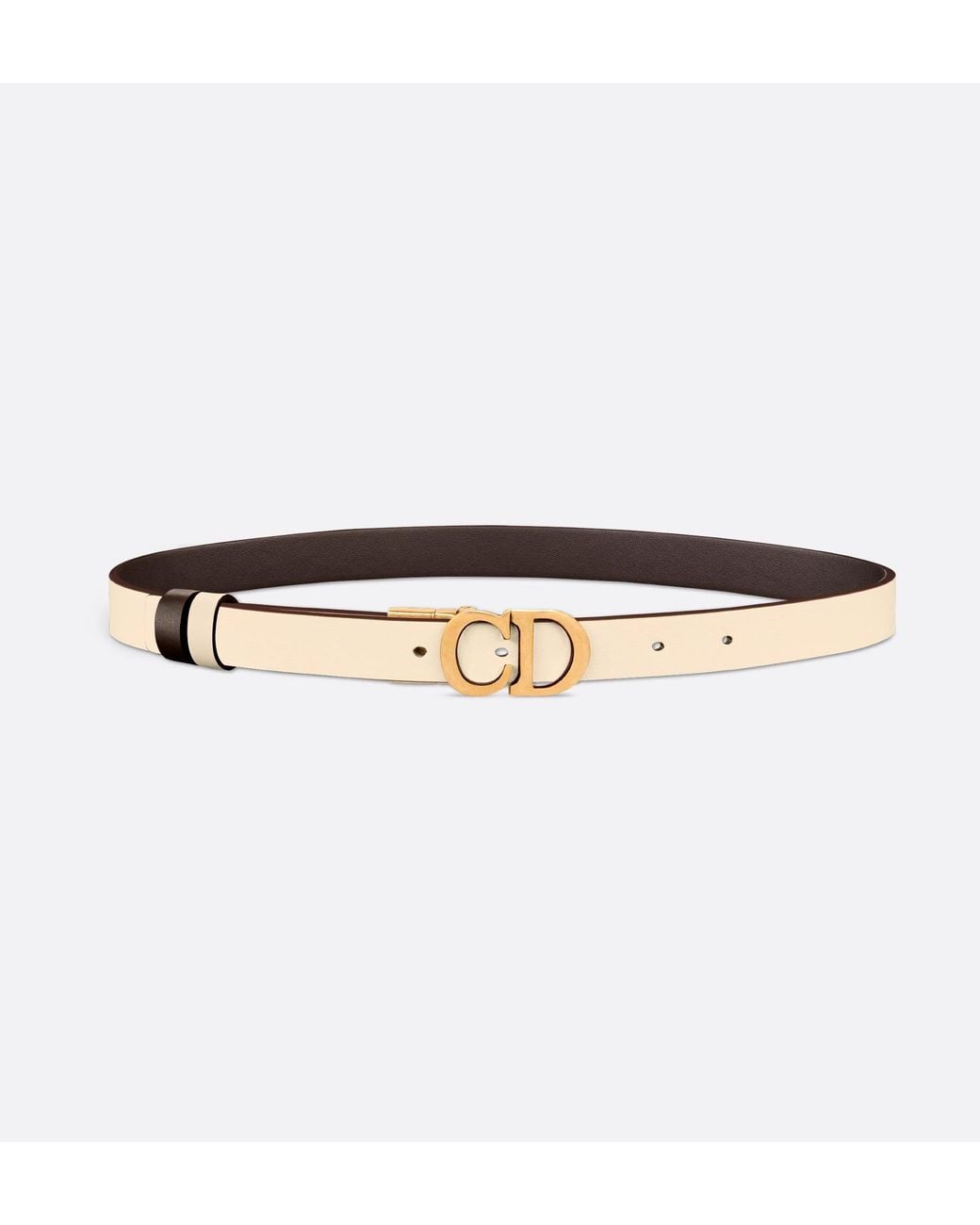 Dior White Reversible Saddle Belt