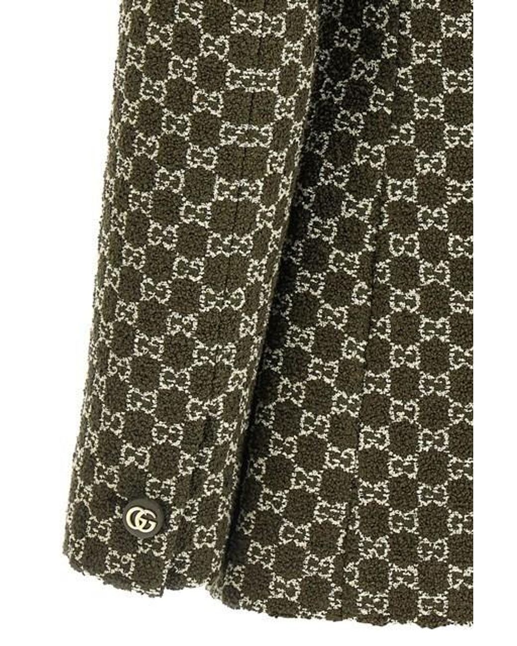 Gucci Green Gg Bouclé Cotton Jacket