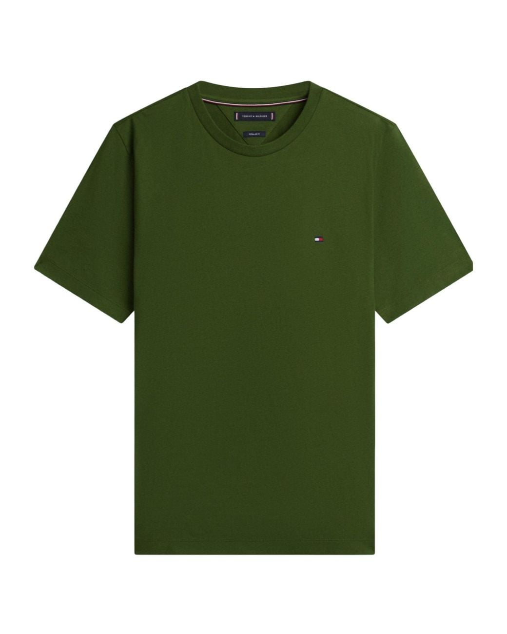 Tommy Hilfiger Green Logo Short Sleeve T-Shirt for men