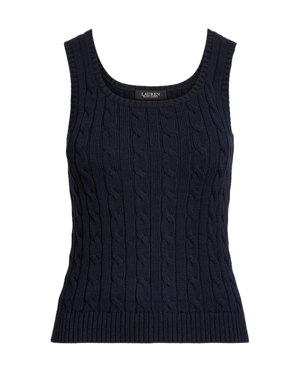 Ralph Lauren Blue Lauren Cable-Knit Sleeveless Jumper