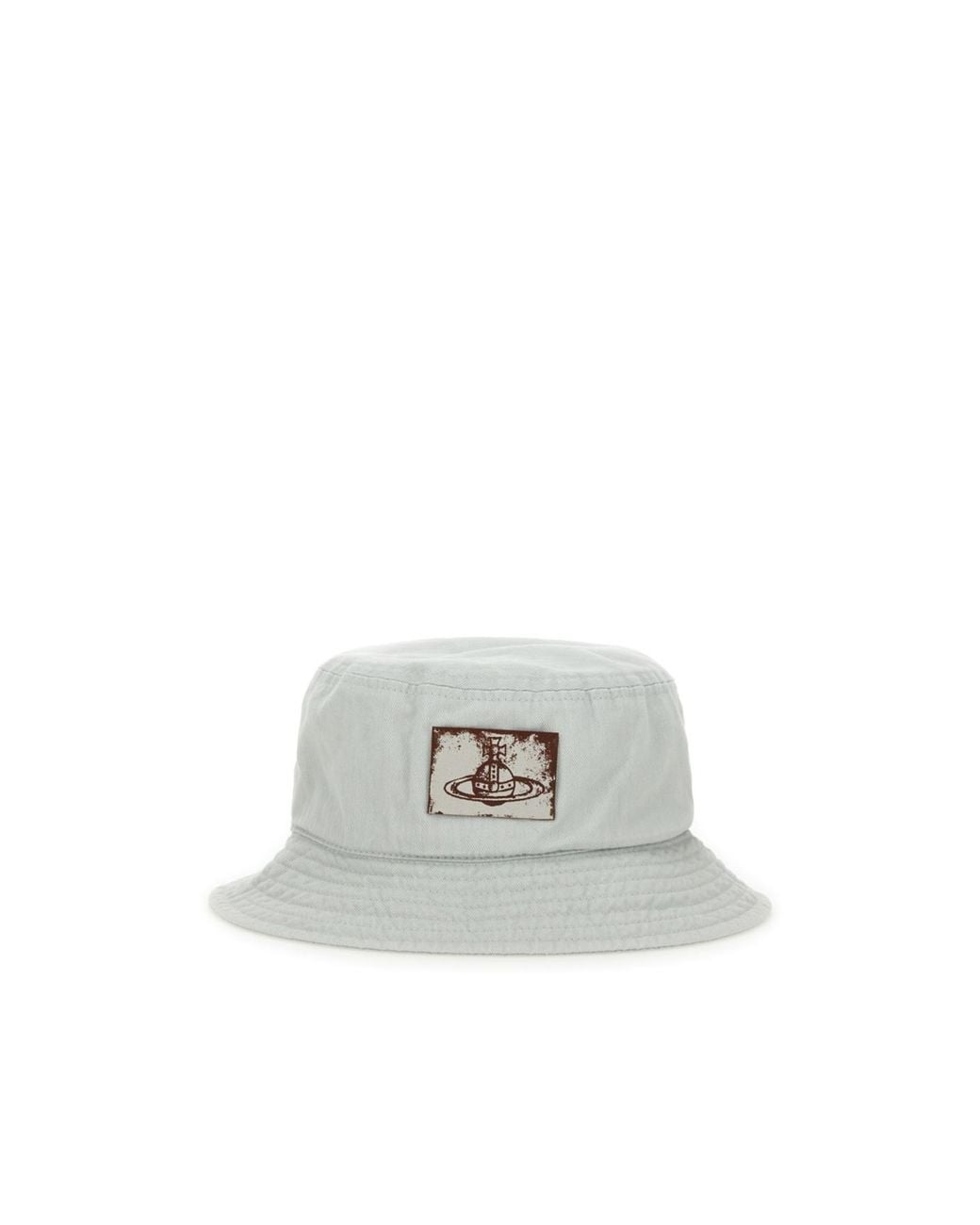 Vivienne Westwood White Orb-Patch Flat Crown Bucket Hat