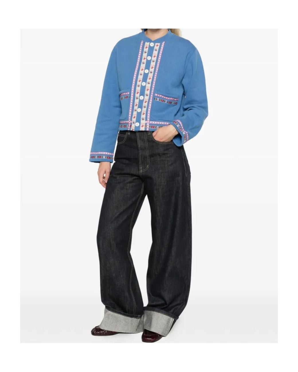 Bode Blue Ribbon Cardigan