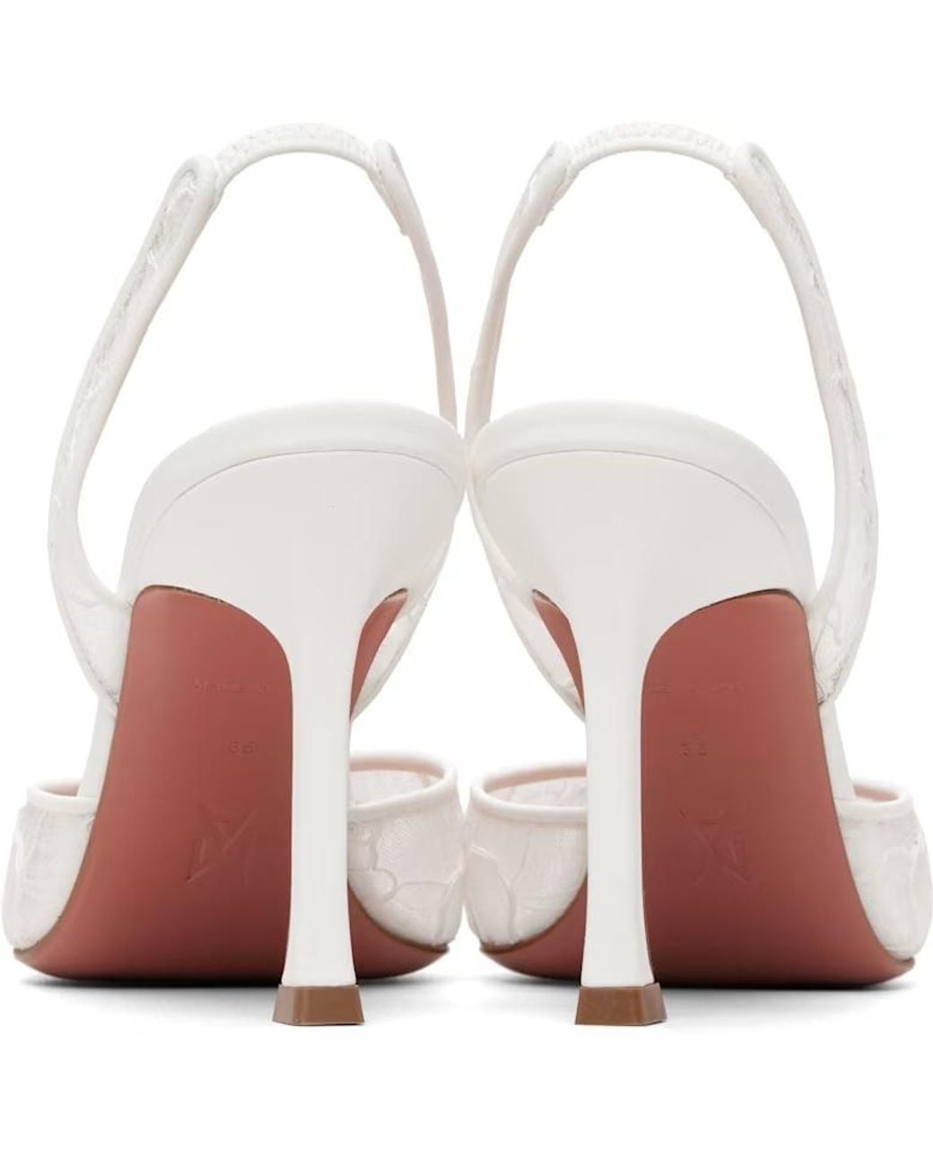 AMINA MUADDI White Lace High Heels
