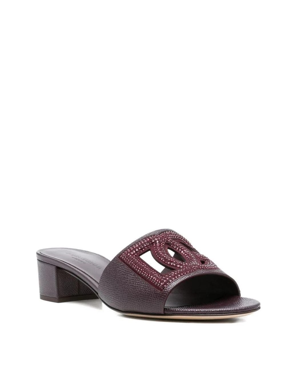 Dolce & Gabbana Brown Cut-Out Logo Slides