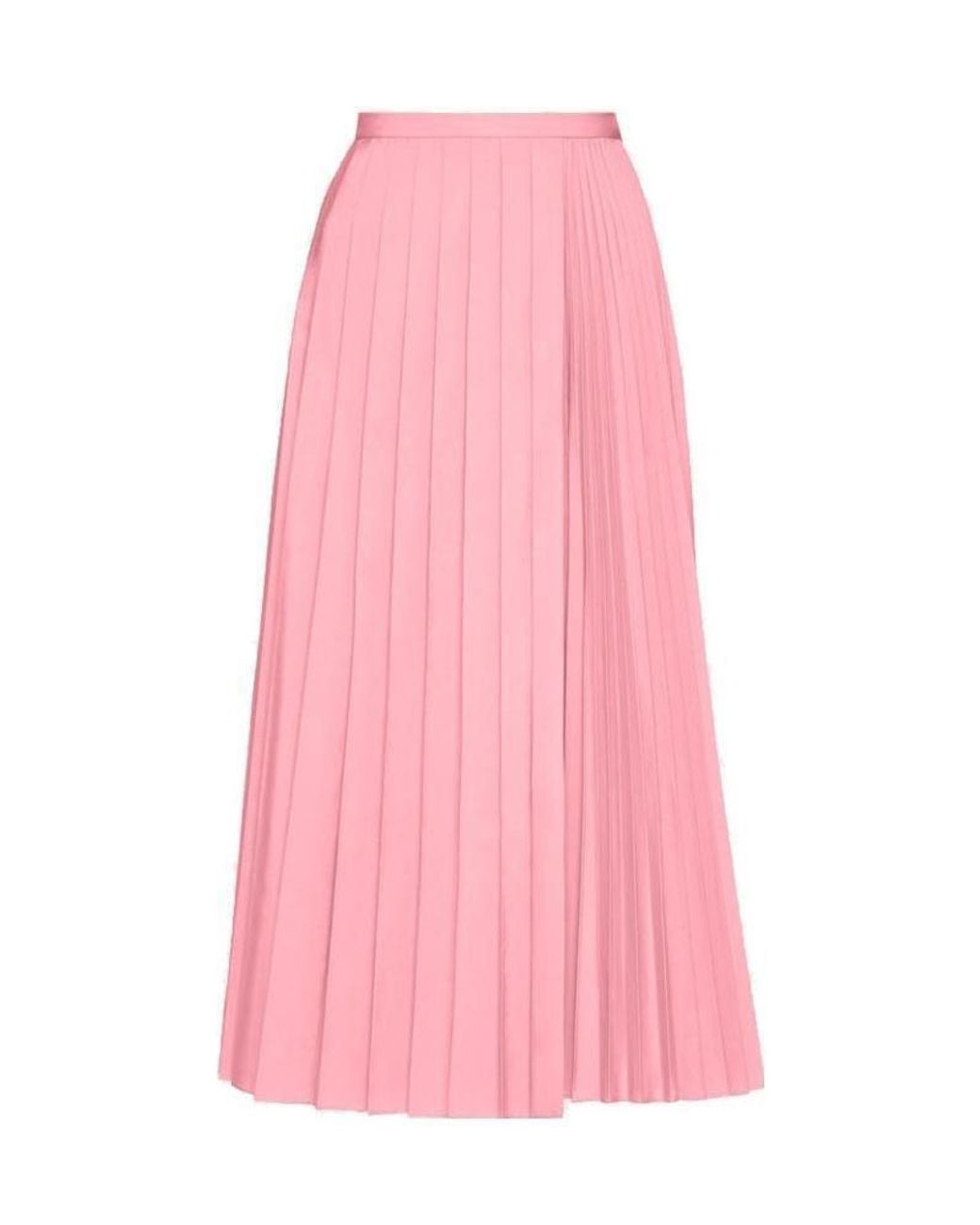 Valentino Pink Fully Pleated Midi Skirt